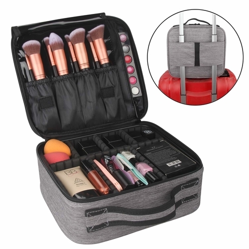 travel makeup bag with elastic band for trolley case